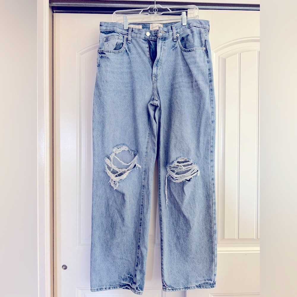 90s Baggy Distressed Knee Denim 10R
